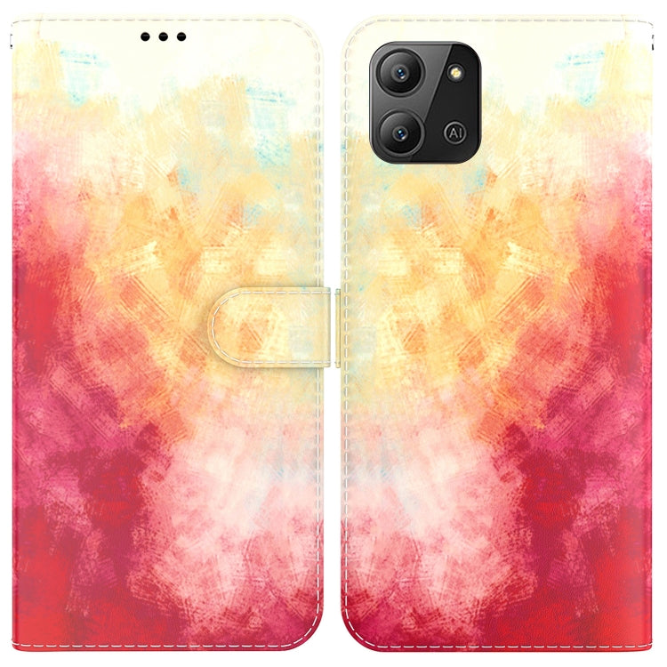 For Infinix Hot 11 2022 Watercolor Pattern Horizontal Flip Leather Phone Case