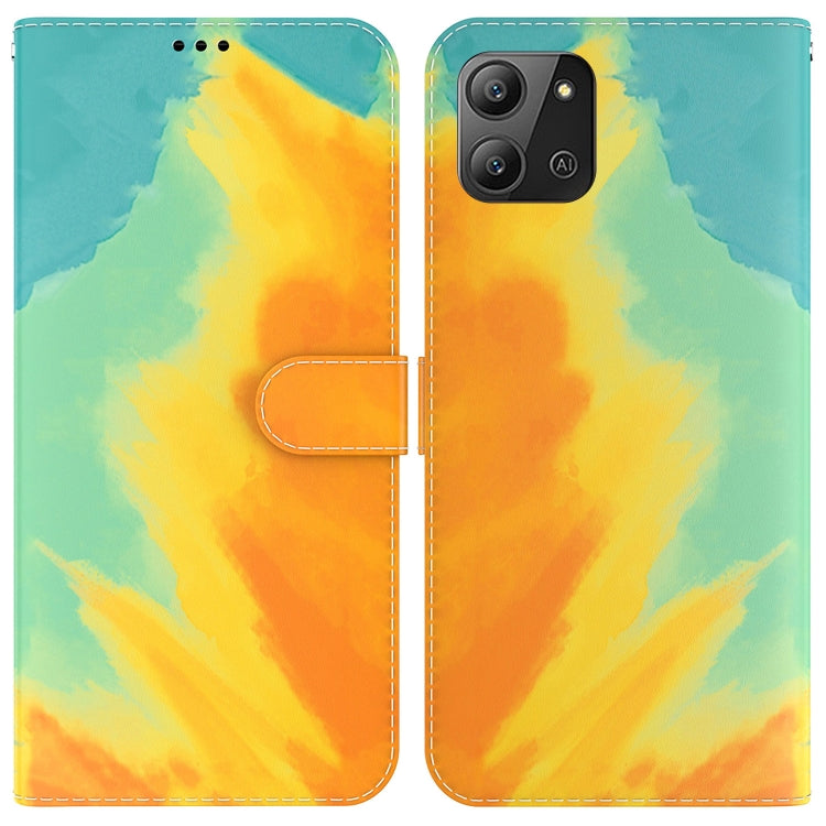 For Infinix Hot 11 2022 Watercolor Pattern Horizontal Flip Leather Phone Case