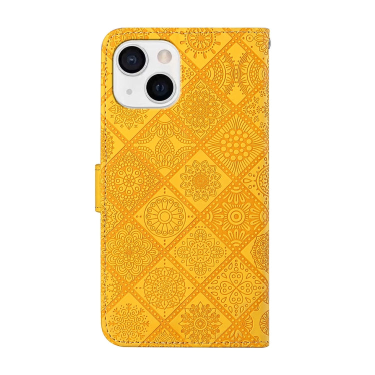 For iPhone 14 Ethnic Style Embossed Pattern Leather Phone Case