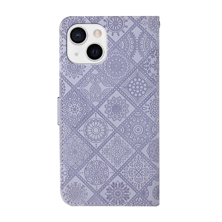 For iPhone 14 Ethnic Style Embossed Pattern Leather Phone Case