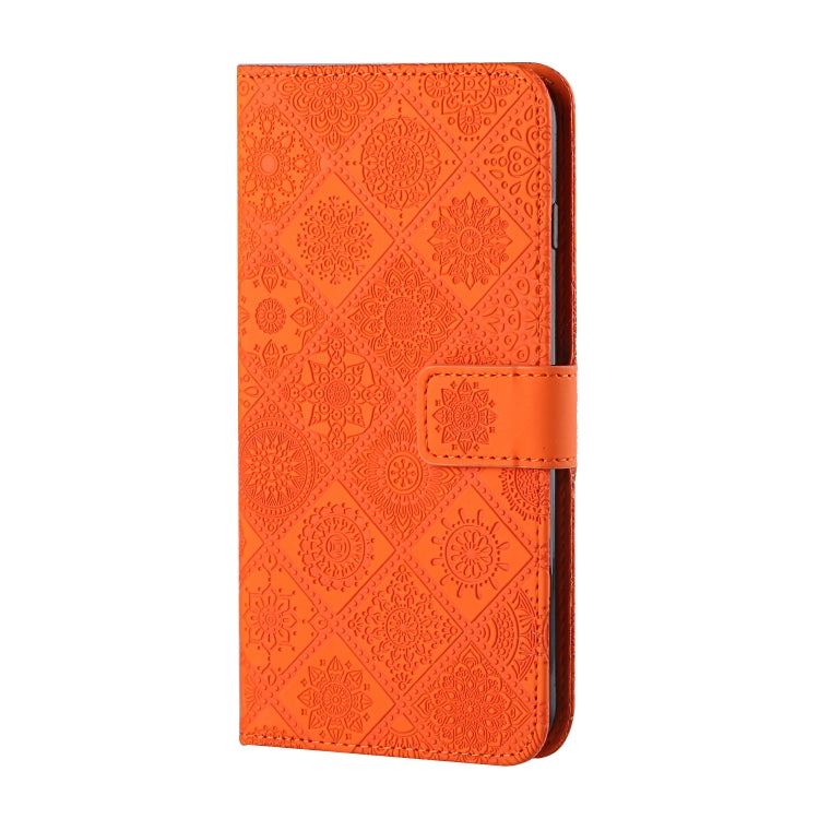 For iPhone 14 Plus Ethnic Style Embossed Pattern Leather Phone Case
