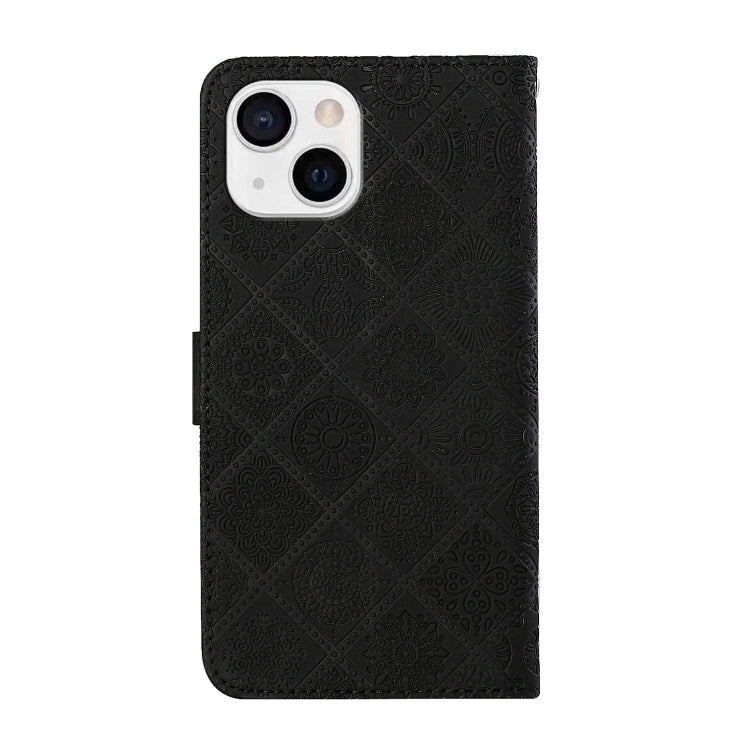 For iPhone 14 Plus Ethnic Style Embossed Pattern Leather Phone Case