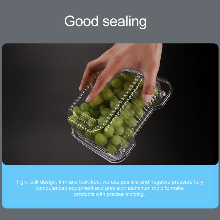 100 PCS Disposable Transparent Plastic Vegetable and Fruit Packaging Fresh-keeping Box with Lid, Style:250S