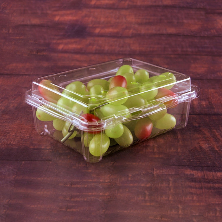 100 PCS Disposable Transparent Plastic Vegetable and Fruit Packaging Fresh-keeping Box with Lid, Style:400M