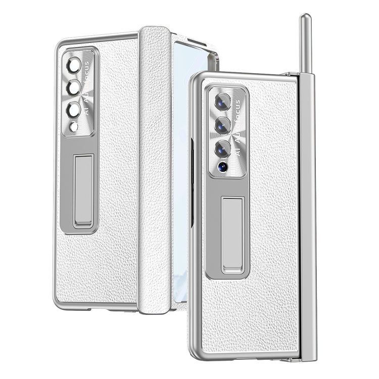 For Samsung Galaxy Z Fold3 5G Litchi Pattern Magnetic Shell Film Integrated Shockproof Phone Case