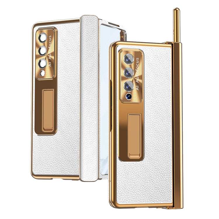 For Samsung Galaxy Z Fold3 5G Litchi Pattern Magnetic Shell Film Integrated Shockproof Phone Case