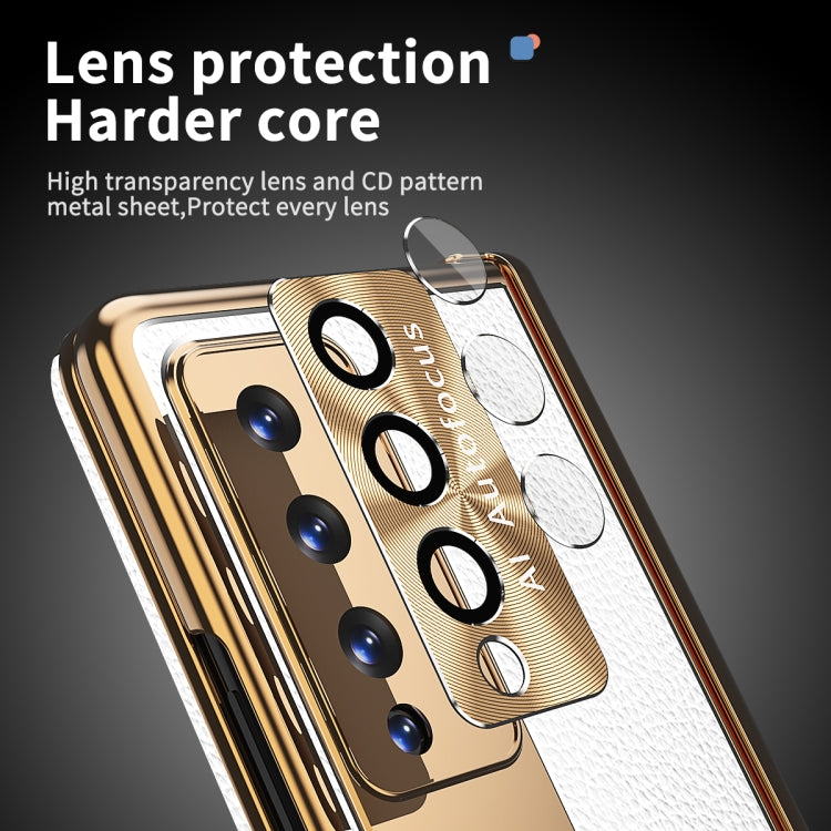 For Samsung Galaxy Z Fold3 5G Litchi Pattern Magnetic Shell Film Integrated Shockproof Phone Case