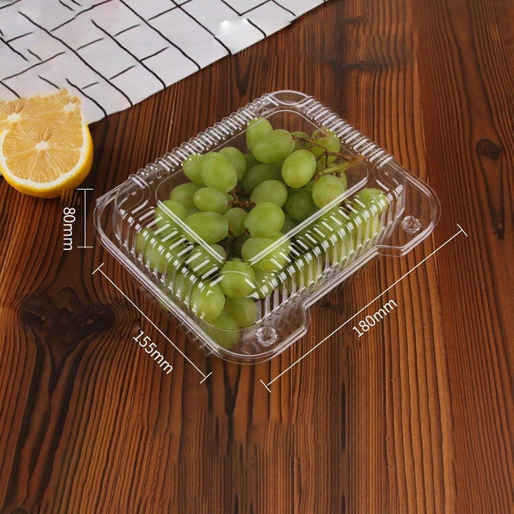 100 PCS Disposable Transparent Plastic Vegetable and Fruit Packaging Fresh-keeping Box with Lid, Style:500B Boutique