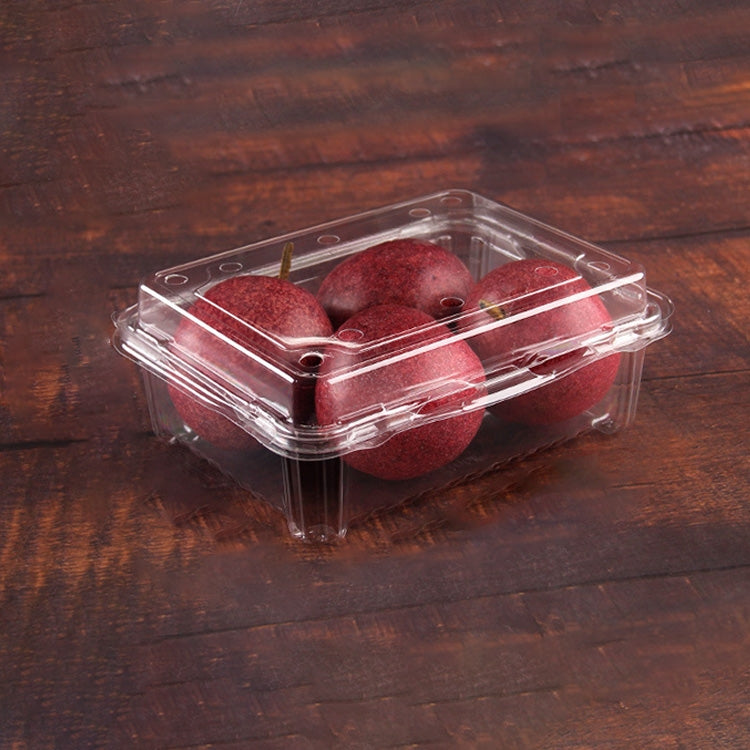100 PCS Disposable Transparent Plastic Vegetable and Fruit Packaging Fresh-keeping Box with Lid, Style:500M