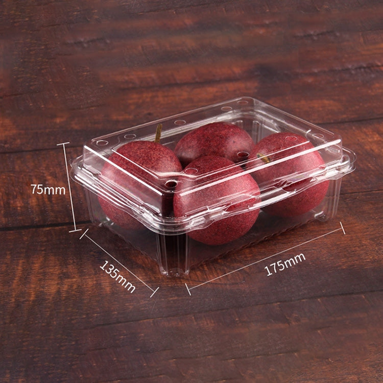 100 PCS Disposable Transparent Plastic Vegetable and Fruit Packaging Fresh-keeping Box with Lid, Style:500M