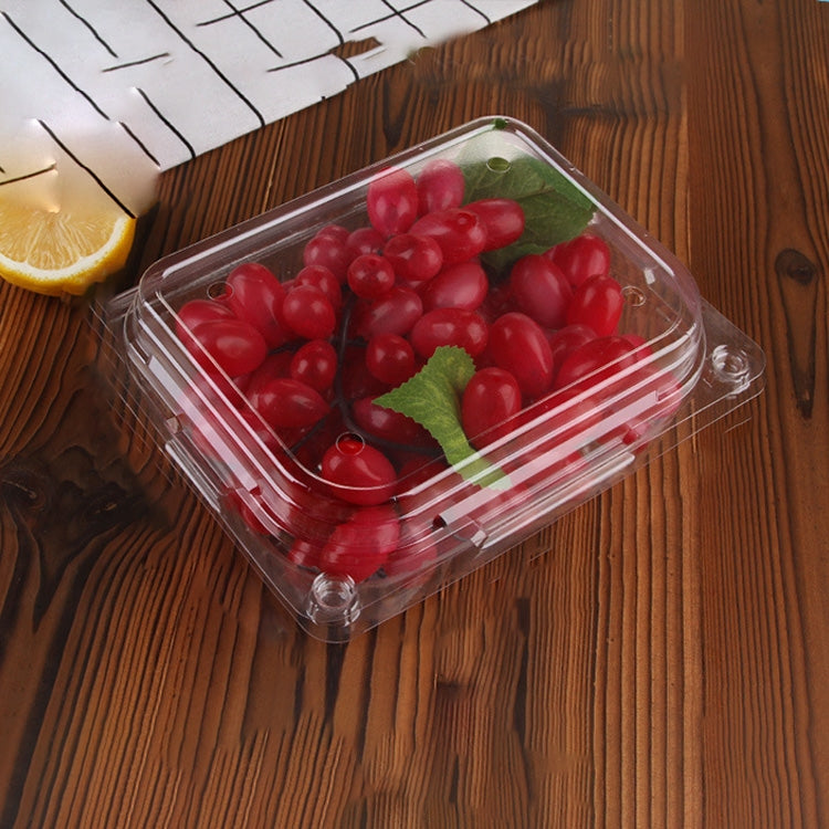 100 PCS Disposable Transparent Plastic Vegetable and Fruit Packaging Fresh-keeping Box with Lid, Style:800A