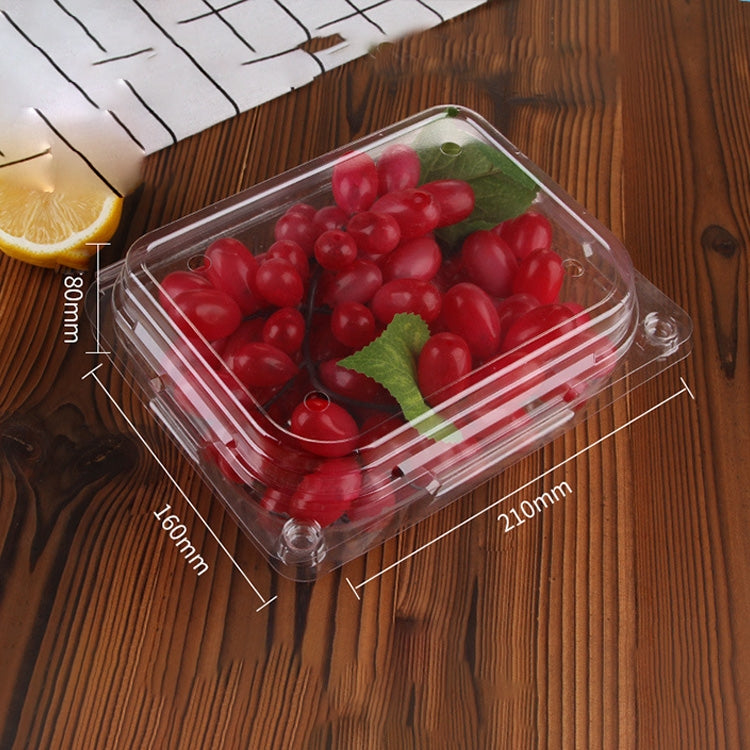 100 PCS Disposable Transparent Plastic Vegetable and Fruit Packaging Fresh-keeping Box with Lid, Style:800A