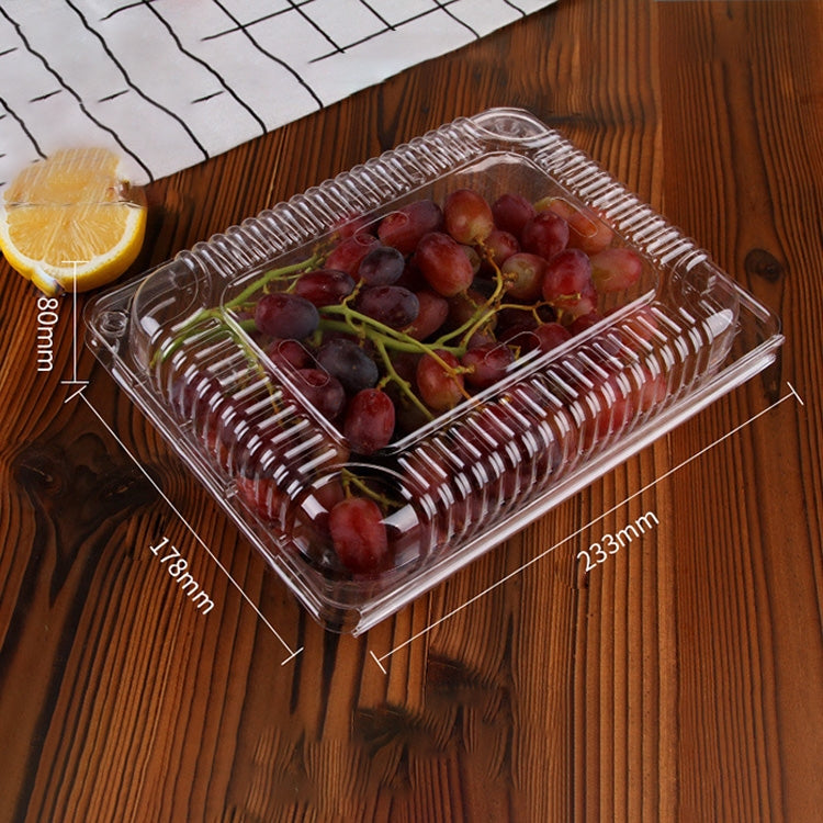 100 PCS Disposable Transparent Plastic Vegetable and Fruit Packaging Fresh-keeping Box with Lid, Style:1000B Thickened