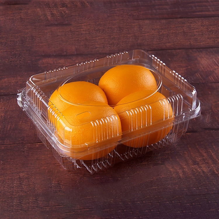 100 PCS Disposable Transparent Plastic Vegetable and Fruit Packaging Fresh-keeping Box with Lid, Style:1000M