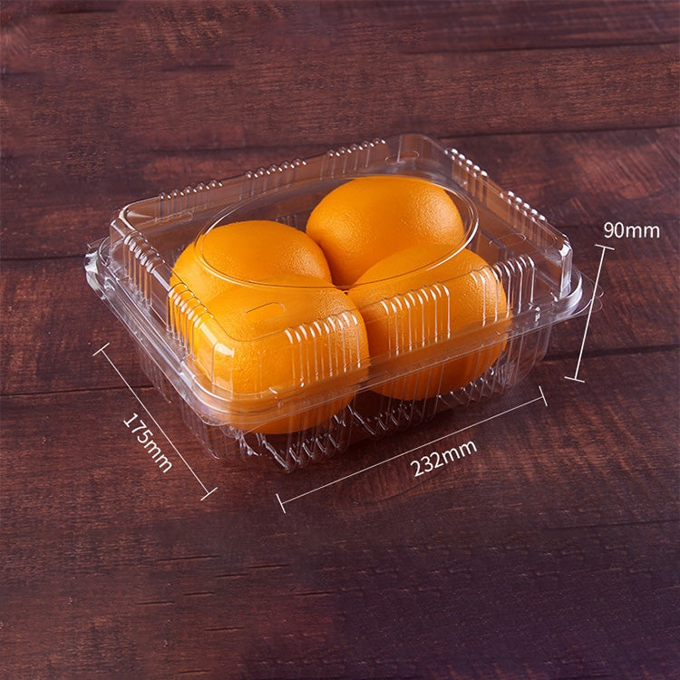 100 PCS Disposable Transparent Plastic Vegetable and Fruit Packaging Fresh-keeping Box with Lid, Style:1000M