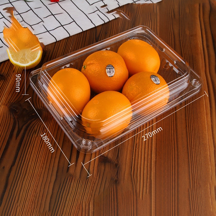 100 PCS Disposable Transparent Plastic Vegetable and Fruit Packaging Fresh-keeping Box with Lid, Style:1500A
