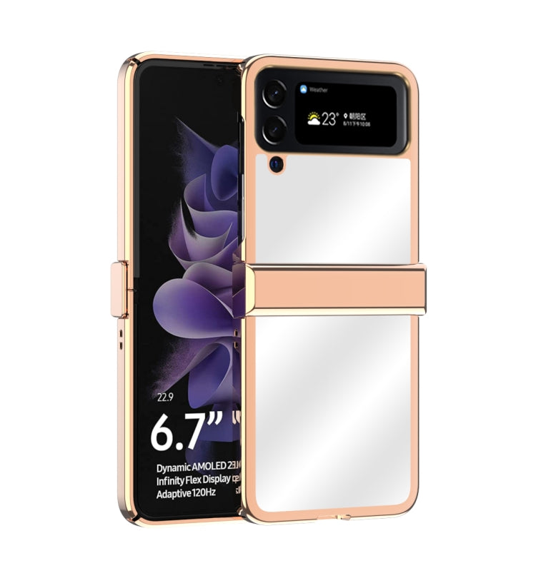 For Samsung Galaxy Z Flip4 Electroplating Mirror Hinge Phone Case