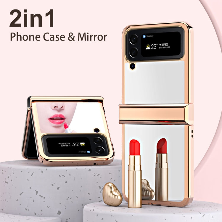 For Samsung Galaxy Z Flip4 Electroplating Mirror Hinge Phone Case