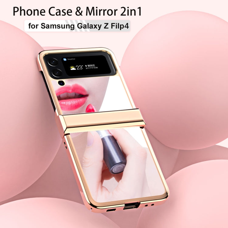 For Samsung Galaxy Z Flip4 Electroplating Mirror Hinge Phone Case