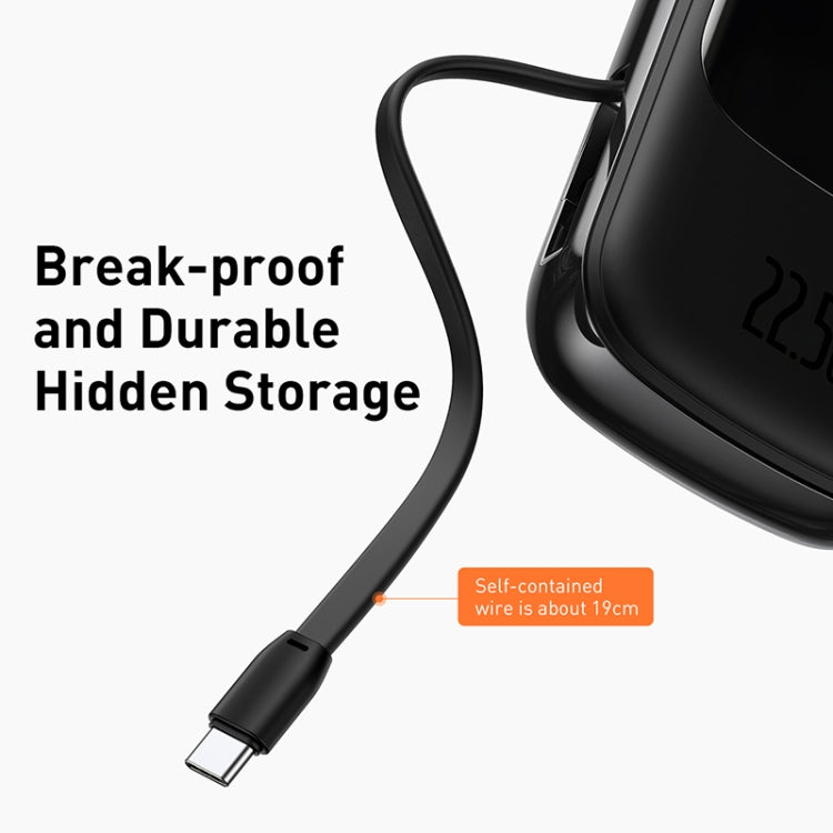 Baseus PPQD-I01 20000mAh 22.5W Type-C Qpow Digital Display Quick Charge Power Bank with Cable(Black)