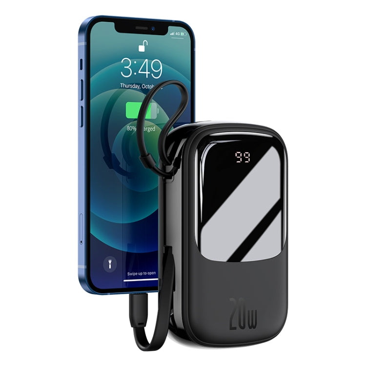 Baseus PPQD-H01 20000mAh 20W Qpow Digital Display Quick Charge Power Bank with 8 Pin Cable, only secure shipping ways to European Union (27 countries), UK, Australia, Japan, USA, Canada are available(Black)
