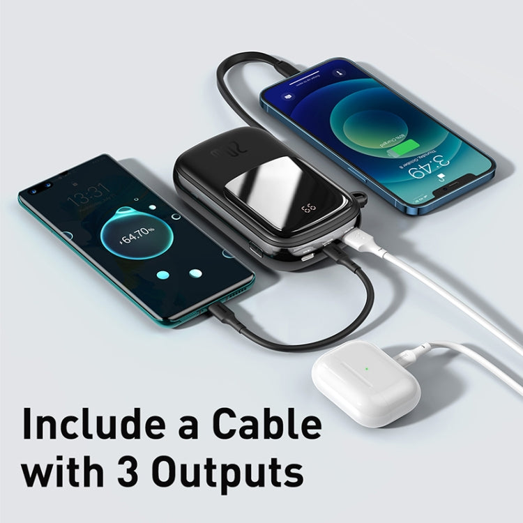 Baseus PPQD-H01 20000mAh 20W Qpow Digital Display Quick Charge Power Bank with 8 Pin Cable, only secure shipping ways to European Union (27 countries), UK, Australia, Japan, USA, Canada are available(Black)