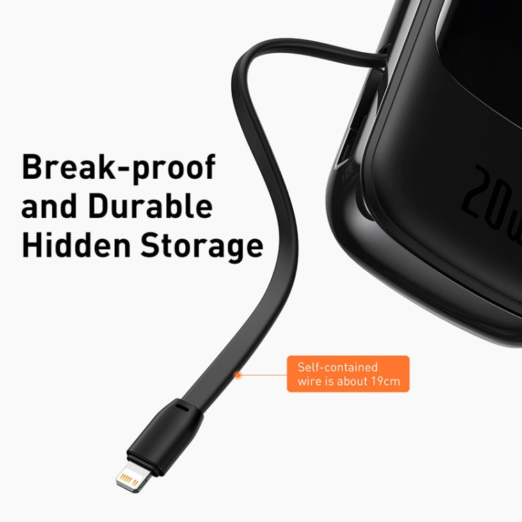Baseus PPQD-H01 20000mAh 20W Qpow Digital Display Quick Charge Power Bank with 8 Pin Cable, only secure shipping ways to European Union (27 countries), UK, Australia, Japan, USA, Canada are available(Black)