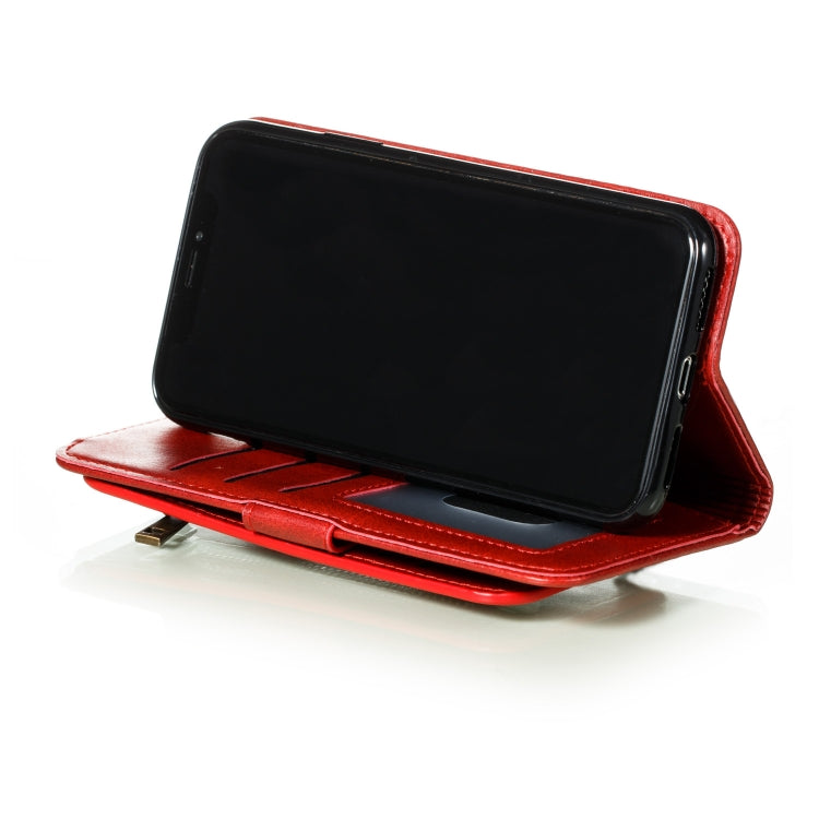 For iPhone X / XS Nine Card Zipper Bag Horizontal Flip Leather Case With Holder & Card Slots & Frame