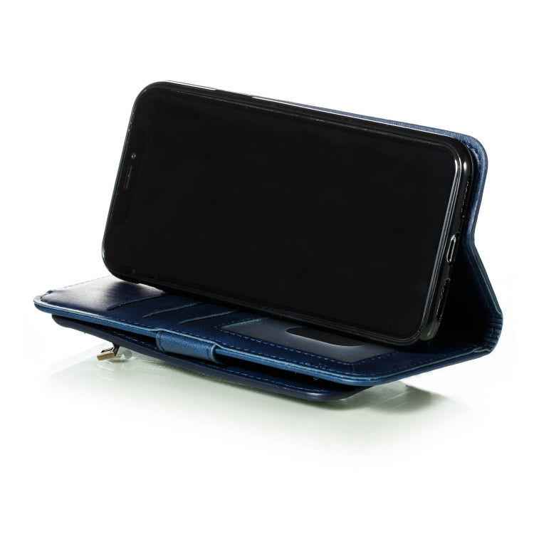 For iPhone X / XS Nine Card Zipper Bag Horizontal Flip Leather Case With Holder & Card Slots & Frame