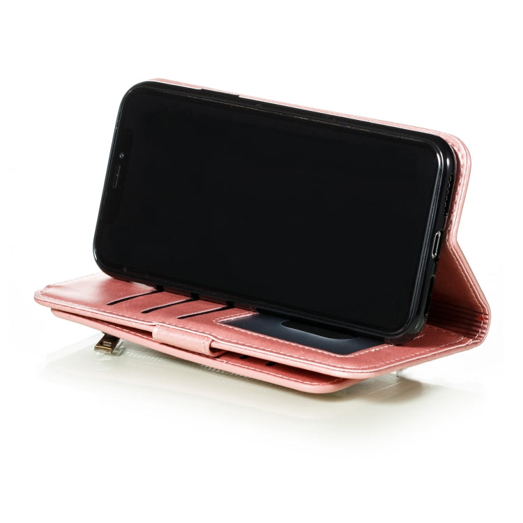 For iPhone X / XS Nine Card Zipper Bag Horizontal Flip Leather Case With Holder & Card Slots & Frame