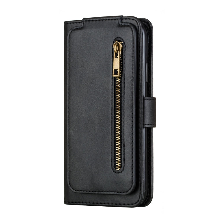 For iPhone XR Nine Card Zipper Bag Horizontal Flip Leather Case With Holder & Card Slots & Frame