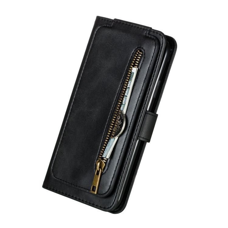 For iPhone XR Nine Card Zipper Bag Horizontal Flip Leather Case With Holder & Card Slots & Frame