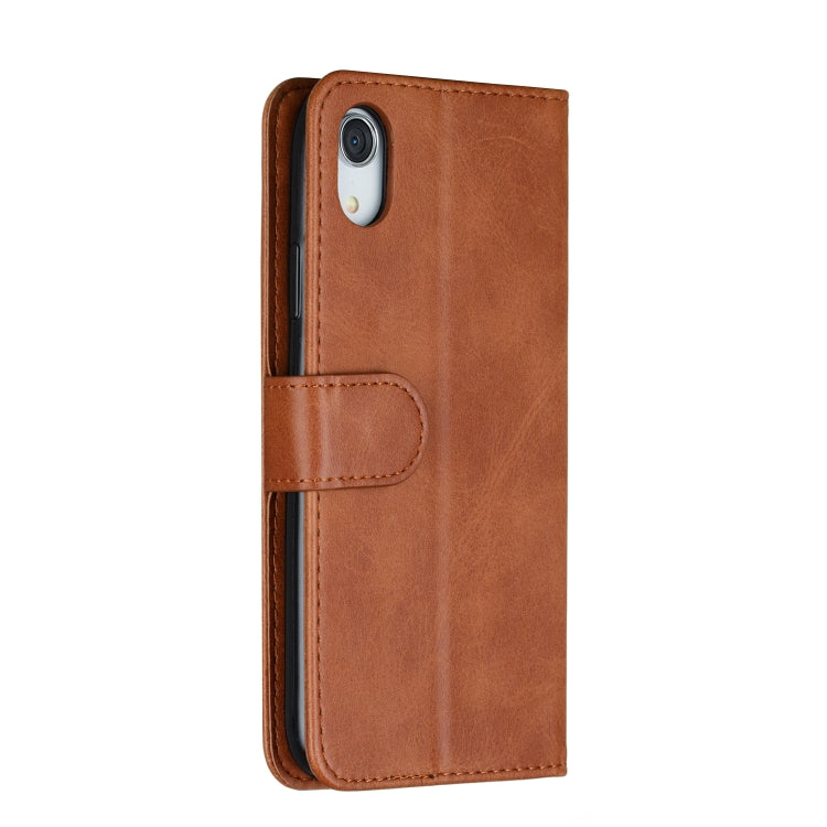 For iPhone XR Nine Card Zipper Bag Horizontal Flip Leather Case With Holder & Card Slots & Frame