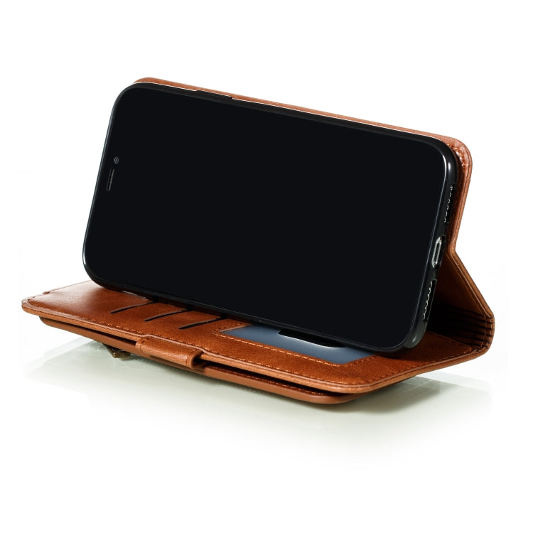 For iPhone XR Nine Card Zipper Bag Horizontal Flip Leather Case With Holder & Card Slots & Frame