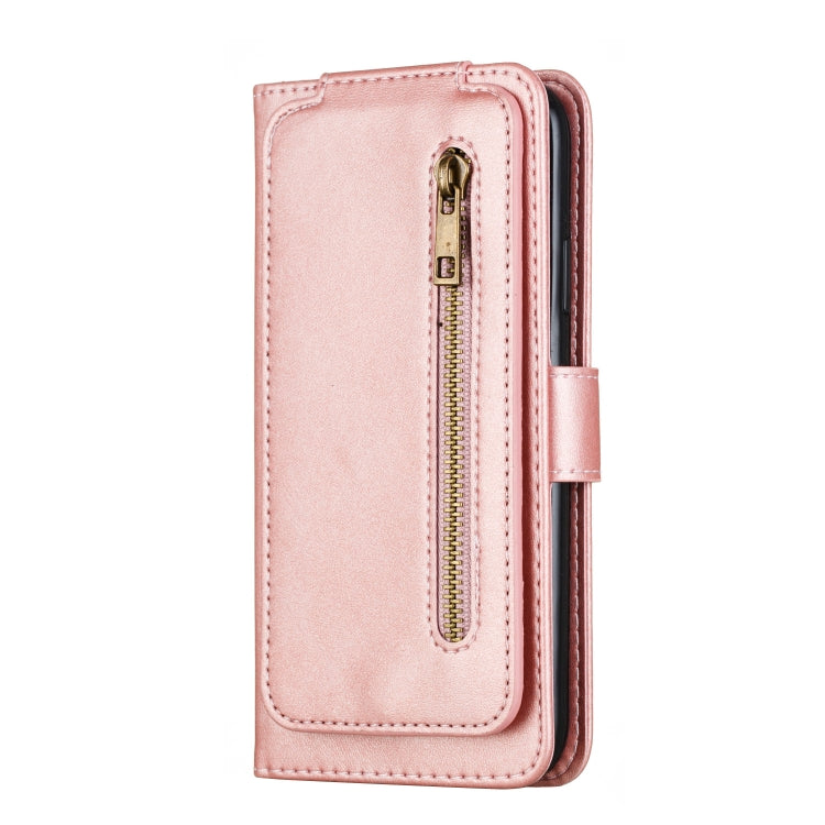 For iPhone XR Nine Card Zipper Bag Horizontal Flip Leather Case With Holder & Card Slots & Frame