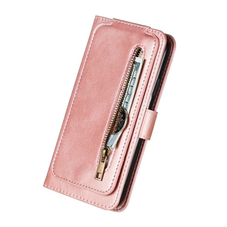 For iPhone XR Nine Card Zipper Bag Horizontal Flip Leather Case With Holder & Card Slots & Frame