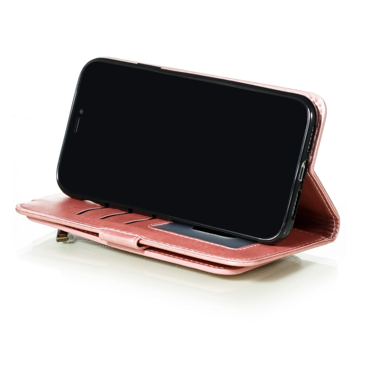 For iPhone XR Nine Card Zipper Bag Horizontal Flip Leather Case With Holder & Card Slots & Frame