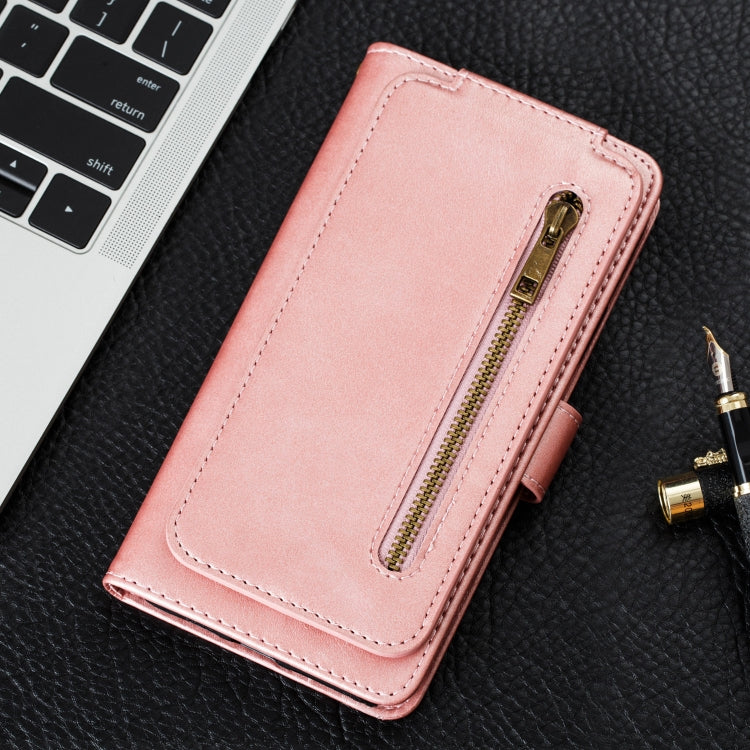 For iPhone XR Nine Card Zipper Bag Horizontal Flip Leather Case With Holder & Card Slots & Frame