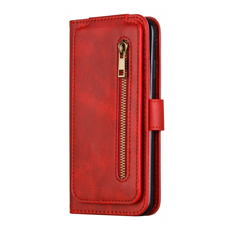 For iPhone XS Max Nine Card Zipper Bag Horizontal Flip Leather Case With Holder & Card Slots & Frame