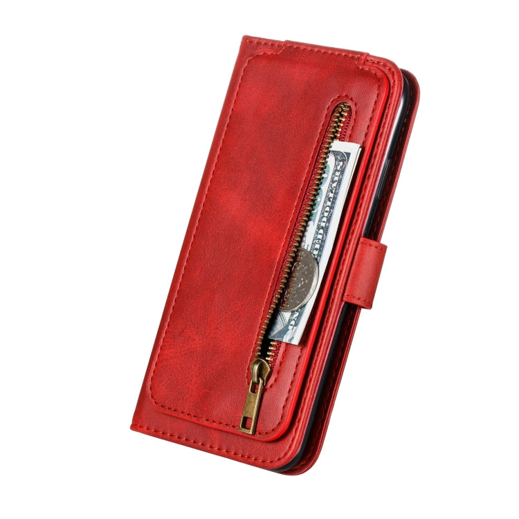 For iPhone XS Max Nine Card Zipper Bag Horizontal Flip Leather Case With Holder & Card Slots & Frame