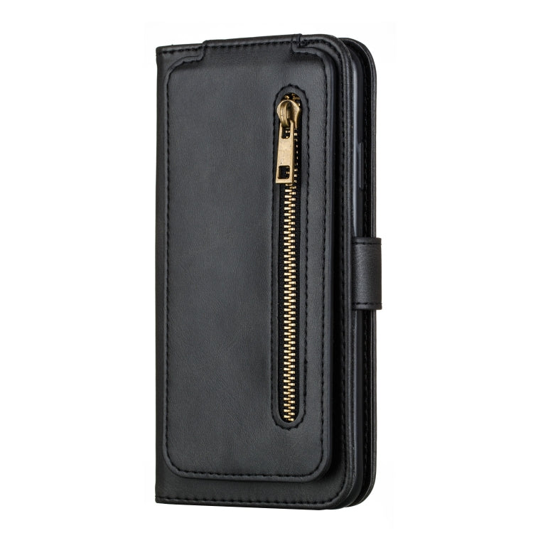 For iPhone XS Max Nine Card Zipper Bag Horizontal Flip Leather Case With Holder & Card Slots & Frame
