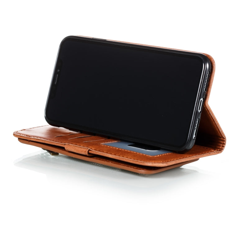 For iPhone XS Max Nine Card Zipper Bag Horizontal Flip Leather Case With Holder & Card Slots & Frame