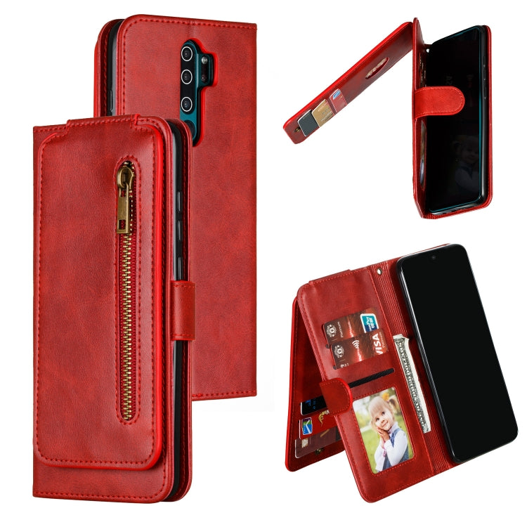 For Xiaomi Redmi Note 8 Pro Nine Card Zipper Bag Horizontal Flip Leather Case With Holder & Card Slots & Frame