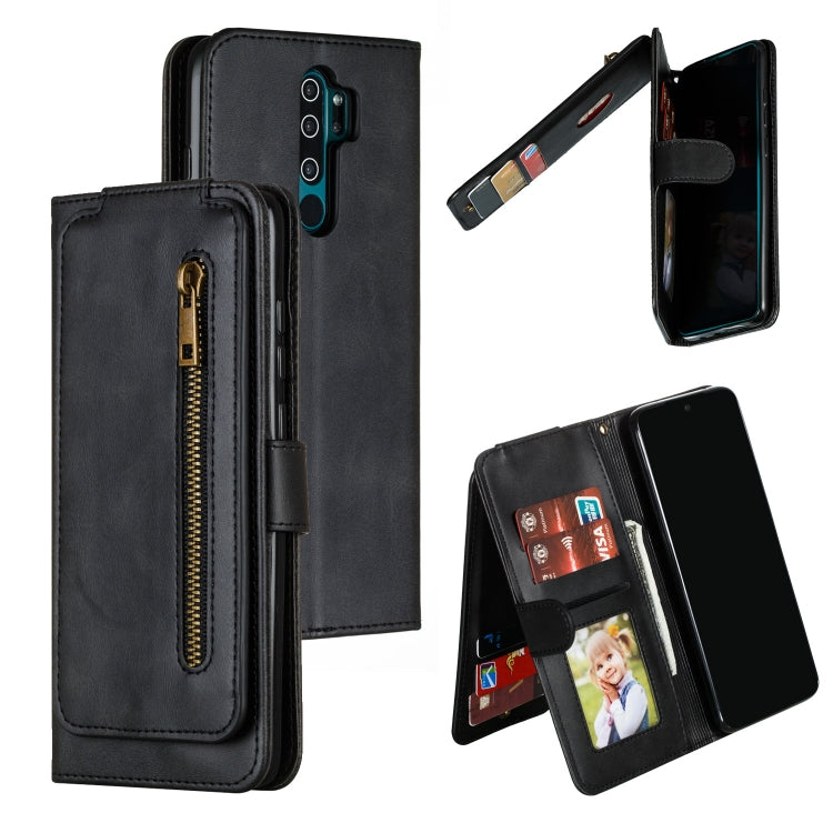 For Xiaomi Redmi Note 8 Pro Nine Card Zipper Bag Horizontal Flip Leather Case With Holder & Card Slots & Frame