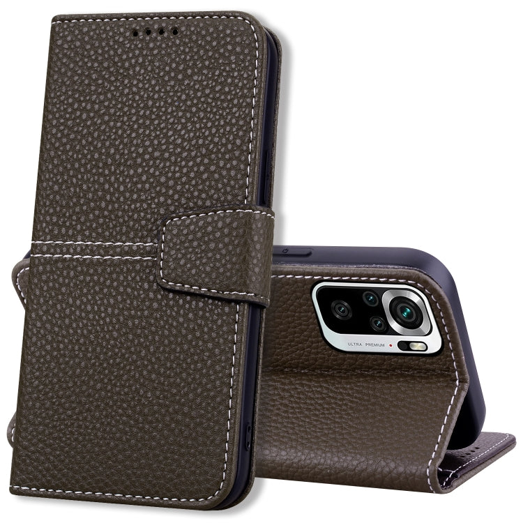 For Xiaomi Redmi Note 10 4G / Note 10S Litchi RFID Leather Phone Case