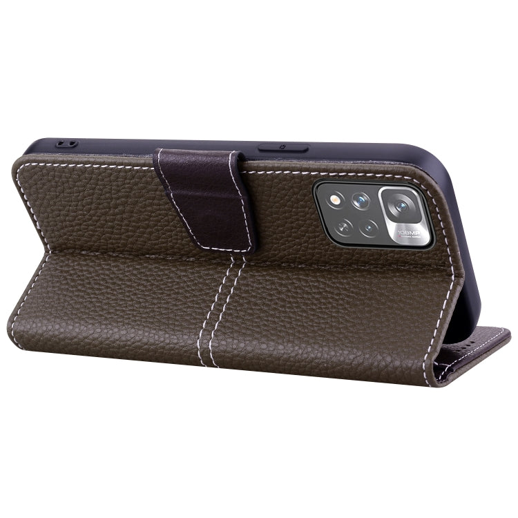 For Xiaomi Redmi Note 11 Pro Litchi RFID Leather Phone Case