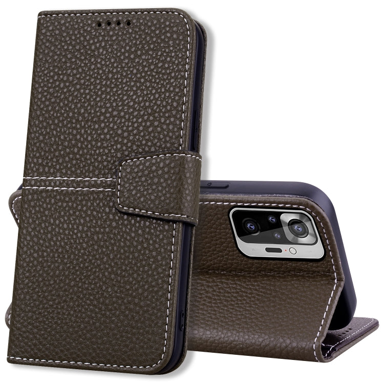 For Xiaomi Redmi Note 10 Pro / 10 Pro Max Litchi RFID Leather Phone Case