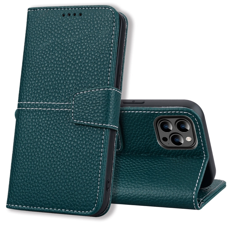 For iPhone 14 Pro Max Litchi RFID Leather Phone Case