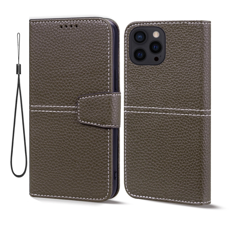 For iPhone 14 Pro Max Litchi RFID Leather Phone Case