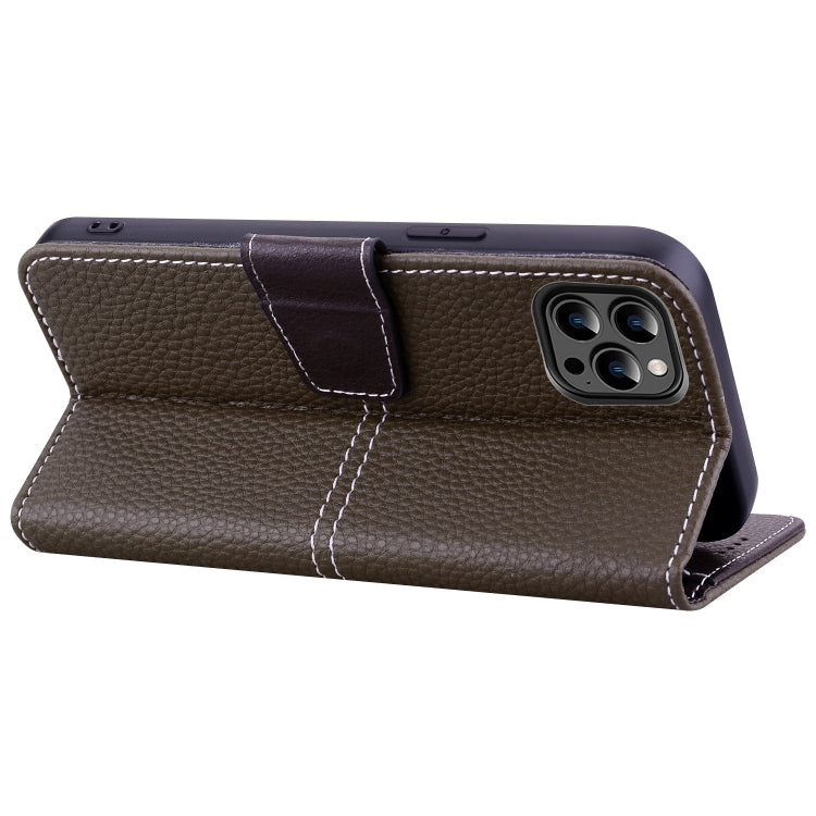 For iPhone 14 Pro Max Litchi RFID Leather Phone Case